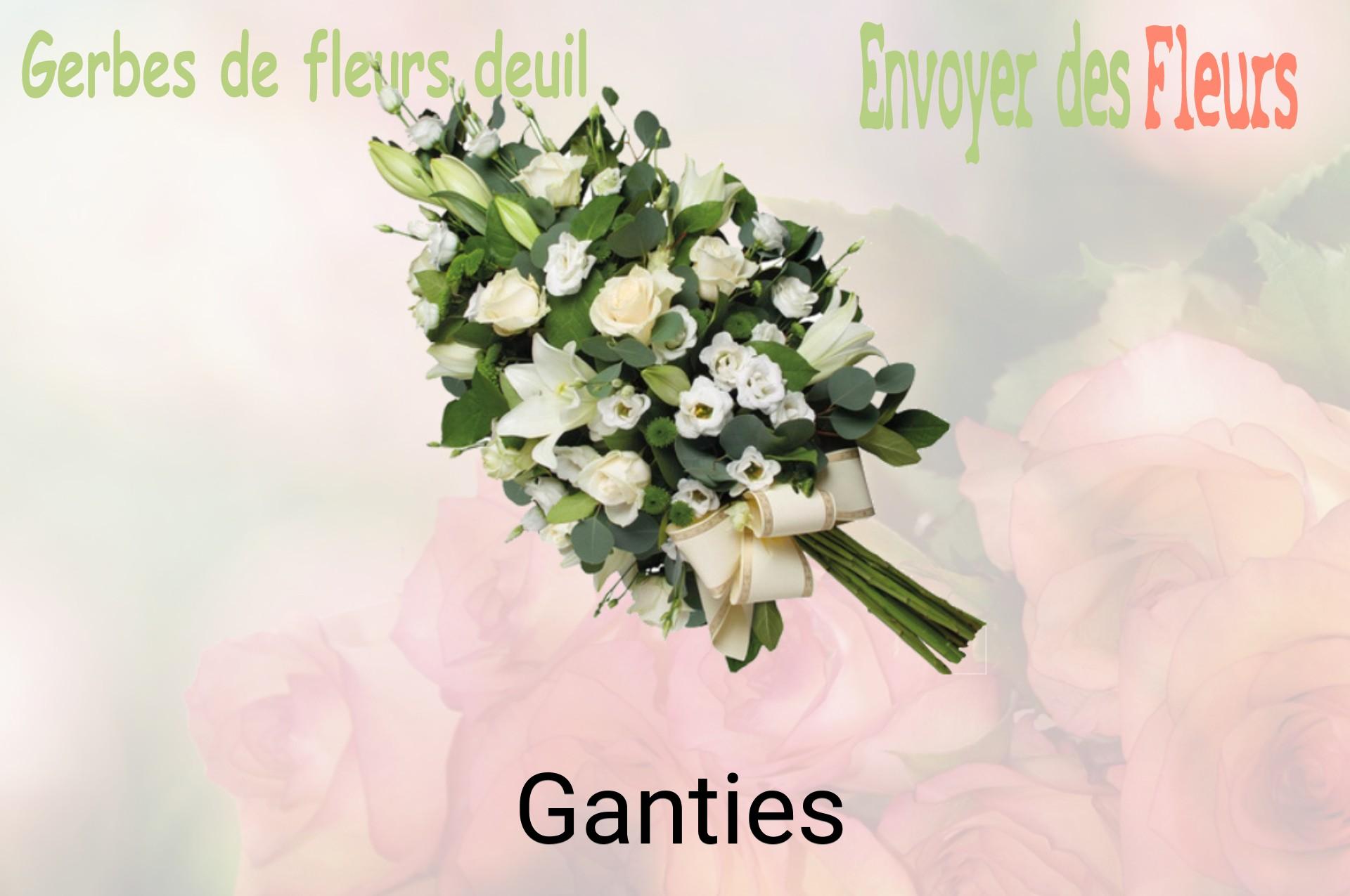 Gerbe de fleurs de deuil livrée à Ganties